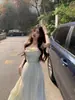 Vestido Suspensório Suave Estilo Francês para Mulheres, Verão High-End Doce Temperamento de Primeiro Amor, Vestido Fada com Cintura Franzida