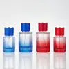 Botella con atomizador vertical de gradiente para perfume 30 ml 50 ml Botella de perfume cilíndrica Botella cosmética transfronteriza