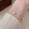 Pulsera Colgante Estrella Dulce para Mujer Pulsera Simple Estilo Frío Elegante Combinable Plata S925 Chapada Pulsera Nicho Ins