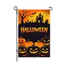Bandeira de jardim de Halloween temu Amazon transfronteiriça poliéster linho decoração de quintal bandeira em forma de leque com listras