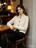 Moda feminina transfronteiriça ZA, nova coleção outono 2026, estilo europeu e americano, casaco suéter de tricô trançado com gola redonda retrô para mulheres
