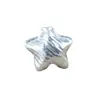 Pulsera con Cuentas de Estrella Cepillada de Plata Pura, Cuentas Sueltas, Cuentas de Transferencia Passepartout, Cuentas Lisas de Plata 925