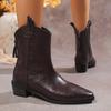 Botas de Inverno Novas 2025 para Mulheres, Botas de Cavaleiro de Salto Alto Grosso Modernas e Simples para Mulheres, Botas de Calça com Fivela de Cinto para Mulheres
