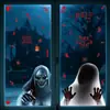 Decoraciones de Halloween Fantasma Femenino Creativo Manchado de Sangre Pegatinas Estáticas de Adhesión Atmósfera de Terror Huella de Mano de Sangre Parca Pegatinas para Vidrio Venta al por Mayor