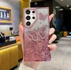 Funda Adecuada para Teléfono Samsung S26 Ultra con Brillo Tridimensional, Pedrería, Diseño de Mariposa, Funda Suave Anti-Caídas S25 Transfronteriza A26, Anti-Caídas
