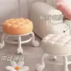 Taburete para Sala de Estar, Cómodo para Sentarse Largo Tiempo, Taburete Bajo Pequeño con Ruedas Giratorias, Taburete Bajo Móvil, Taburete para Cambiarse los Zapatos en Casa de Alquiler, Esencial para el Cuidado Infantil
