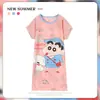 Pijama Feminino Verão Manga Curta Fino Desenho Animado Pequeno Fresco Fofo Estilo Ins Solto Camisola Doce Estudante Roupas de Casa