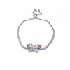 Pulsera de Zirconia Mariposa Extraíble Verano Ultra-Hada, Pulsera de Estilo Lujoso Ligero de Gama Alta, Dulce y Elegante Accesorio de Mano para Mujer