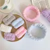 Faixa de Punho de Flanela para Lavar o Rosto Macaron Cor Sólida Absorvente de Água Suor Faixa de Punho para Lavar o Rosto Maquiagem Faixa de Cabelo Acessórios de Cabelo
