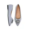 Zapatos Planos de Ante Francés 2025 Primavera y Otoño Nuevos Zapatos para Mujer Boca Baja Punta Fina Hebilla Redonda de Pedrería Zapatos Planos Hebilla de Copo de Nieve para Mujer
