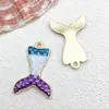 Kit de Materiales para Colgantes de Aleación Esmaltada Serie Océano Morado DIY: Concha, Caracola, Estrella de Mar - Colgante Pequeño
