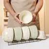 Juego de vajilla de cerámica de color crema de alta calidad, cuenco, platos para el hogar, juego de cuenco y palillos combinados para hacer uno mismo gratis