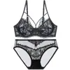 Conjunto de Sujetador Push-Up de Encaje Sexy para Mujer, Estilo Delgado de Verano, Sujetador Reductor para Busto Grande, Espalda Hermosa, Conjunto de Sujetador Transpirable Hueco