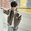 Jaqueta Baseball Masculina 2025 Nova Estilosa Jaqueta de Couro Outono Infantil Jaqueta Solta Cool para Menino Outono