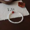 Pulsera de Perlas de Agua Dulce Naturales para Mujer, Colgante de Jade Hetian, Ágata Roja del Sur, Pulsera de Jade, Pulsera de Cuentas al por Mayor