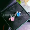2 Anillos de Calcedonia Natural para Mujer, Nuevo Estilo Chino, Comparables al Ágata Verde Jade Incrustado, Anillos Simples y Elegantes, Joyería al por Mayor