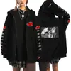 Suéter com Zíper Anime NARUTO Masculino Casual Esportivo Cardigan de Lã Jaqueta