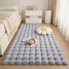 Alfombra de felpa estilo crema imitación piel de conejo, alfombrilla de suelo de felpa burbuja, alfombra para dormitorio junto a la cama, cojín para ventana salediza de sala de estar, manta para el hogar