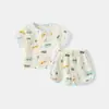 Conjunto de Verano de Manga Corta para Bebé Niños Pequeños Separado Algodón Puro Niños Niñas Conjunto de Dos Piezas Ropa Delgada para Niños Ropa de Verano para Bebés