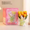 Ramo de tulipanes, decoración de mesa de resina, regalo para el Día del Maestro, arreglo floral para vinoteca, maceta de suculentas para mamá