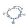 2025 Panjia Exportação Novo Quente Vendendo Azul Céu Coração Diamante Camélia DIY Pulseira de Miçangas Joias Atacado