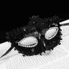 Máscara de Halloween para adultos, máscara para niñas y mujeres, accesorios de disfraces, retro, luminosa, de media cara, para fiestas, bailes de graduación y bares.