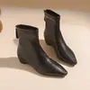 Botines elásticos con tacón grueso y efecto adelgazante, nuevos botines otoño/invierno 2026, estilo coreano de punta fina, suela blanda, simples, para el día a día, botines cortos