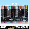 Plumón brillante de doble punta y doble color, bolígrafo de gel nacarado, para niños y estudiantes, usado para colorear, dibujar y escribir en diario, bolígrafo fluorescente