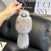 Piel de Zorro Zorro Pequeño Llavero Colgante para Coche Lindo Peluche Amuleto Zorro Pequeño Muñeco de Dibujos Animados Colgante para Bolso