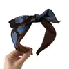 Scrunchie Azul Elegante de Alta Qualidade Coreano com Estampa de Café Elástico para Cabelo Acessório de Cabelo