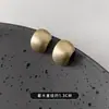 Corea del Sur Dongdaemun Mismo Estilo Retro Dibujo de Alambre Oro Claro Pendientes Forma de C Moda Simple Europea y Americana Pendientes Populares de Internet para Mujeres