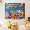 Banner de Feliz Aniversário Tecido de Fundo Banner de Tecido Pendurado Decoração Infantil Festa Reunião Piquenique ao Ar Livre Cena para Fotos Parede
