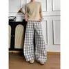 Pantalones Cargo de Cuadros Estilo Retro Americano Primavera/Verano 2026 para Hombres y Mujeres Marca de Moda Sueltos Casuales Pantalones Banana Pantalones de Pierna Ancha