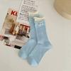 Primavera y Verano Nuevos Calcetines Collage Calcetines de Media Caña para Mujer Estilo Japonés Ins Calcetines de Pantorrilla de Moda Calcetines Apilados Estilo Academia