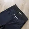 Jeans Reto Masculino de Verão Europeu, Azul Escuro, com Sarja Stretch, Macio, Respirável, Calça Longa de Alta Qualidade
