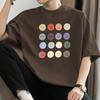 Camiseta de Algodón Pesado 260g para Hombre de Manga Corta Estampada a la Moda Verano Media Manga Cuello Redondo Algodón Americano Camiseta Top Ropa