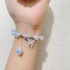 Nova pulseira de esmalte floral com borboleta para mulheres design de nicho ins estilo Mori fada doce amigas pulseira de contas coloridas para mulheres