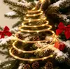 Luces LED de cadena de cuentas de frutos rojos transfronterizas, luces decorativas de cuerda de cáñamo con enredadera de hojas verdes, tiras de luces decorativas para árbol de Navidad