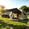 Techo negro 13 camping al aire libre varilla automática doble capa dos dormitorios una sala de estar villa tres en uno tienda de cola de coche mosquitero