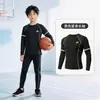 Camisa de basquete infantil, segunda pele, conjunto de treino justo, secagem rápida, para meninos, adequado para pular corda, corrida e fitness, conjunto esportivo no atacado