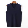 Chaleco de Color Sólido para Hombre con Cuello en V Suéter de Punto para Otoño e Invierno Estilo Papá Camiseta Interior de Lana Engrosada Estilo Chaleco de Caballero