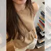 Camisola de Punto sin Mangas Khaki Chic Estilo Francés para Mujer, Chaleco Exterior Veraniego de Alta Gama Hermoso, Delgado