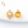 Contas Espaçadoras Coloridas Preservadas Banhadas a Ouro Zircônia Arco-Íris Cubo de Açúcar Acessórios de Joias Artesanais Versáteis para Colar Pulseira