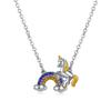 Collar de Unicornio Más Vendido Transfronterizo, Colgante de Pony Arcoíris Incrustado con Diamantes, Lindo Collar del Zodiaco del Año del Caballo