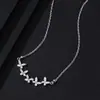Colar Borboleta Sorriso Full Moissanite Atacado para Mulheres, Corrente de Clavícula Prata S925 Moda Fresca e Versátil