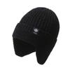 Gorro de lana gruesa y cálida con forro polar para hombre, para invierno, resistente al viento y al frío, tejido, para exteriores, con protección auditiva, para el frío.