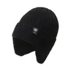 Gorro de Invierno para Hombre con Protección para las Orejas, Gorro de Lana Grueso Caliente de Terciopelo, Gorro de Punto Resistente al Viento y al Frío para Exteriores, Gorro Transfronterizo, Gorro para el Frío