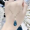 Collar elegante de cristal azul de lujo ligero de estilo coreano para mujer, otoño e invierno, nueva moda, Internet, nicho famoso, joyería que combina con todo.