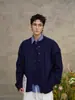 Cárdigan de Punto con Botones Azul Marino Estilo Coreano para Niños Primavera y Otoño Prendas de Punto Casuales Tops Holgados Estilo Perezoso Chaqueta