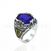 Anillo Transfronterizo de Amazon para Hombre Sol, Luna y Estrellas con Cristal Colorido Grabado Vintage, Joyería de Lujo Ligero de Alta Gama al por Mayor